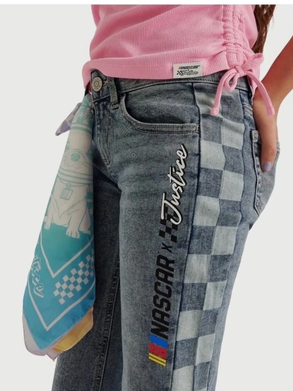 Justice x NASCAR girls flare leg jeans size 8
